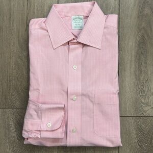 Brooks Brothers Milano Fit Non-Iron Checked Longsleeve Dress Shirt 14.5-33